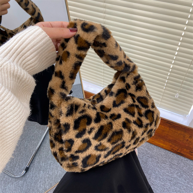 2025 Autumn/Winter New Korean Edition Fashion Plush Tote Women's Single Cross Shoulder Underarm Bag #swissmilitary