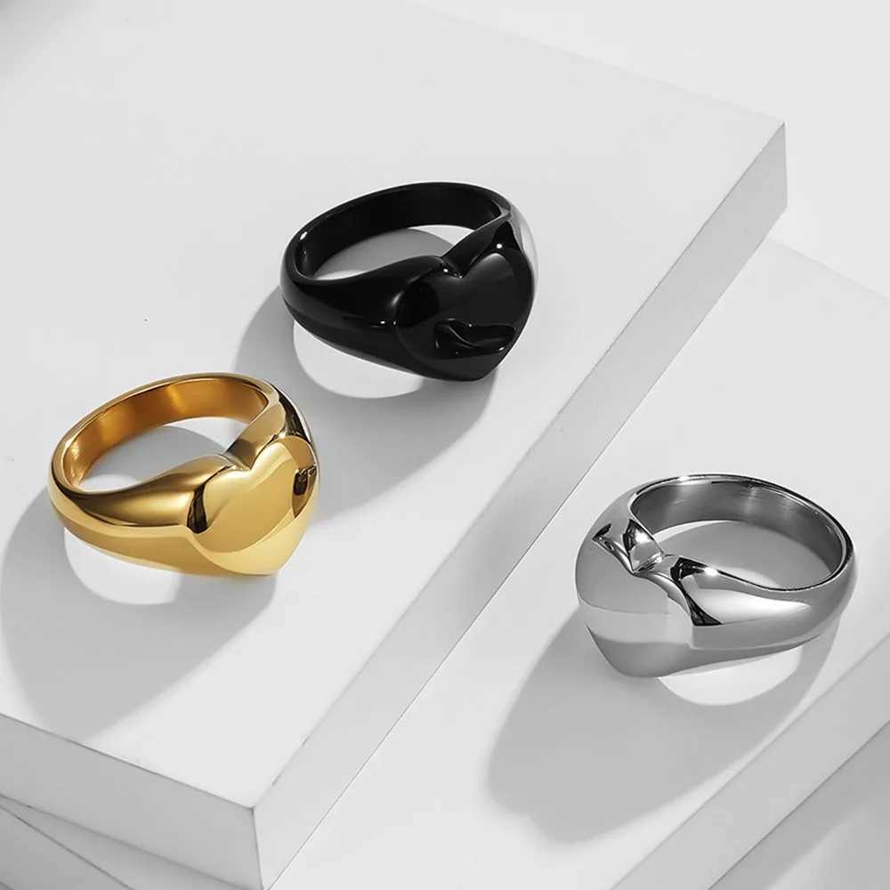 Cute Round Rings for Wen Stainless Steel Simple Geetric Finger Vintage Fishion Excellent Quality X250220