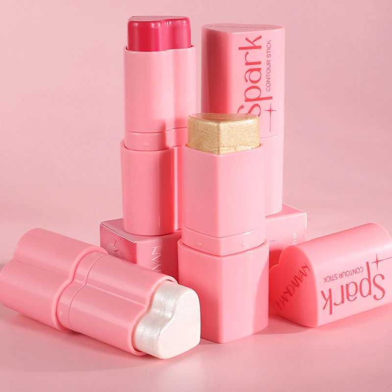 Heart-shaped B Highlighter Sticks Natural Brighten Lip Tint Cheek Shading Contour Rouge Pocket Ber Cream Korean MakeupW250220