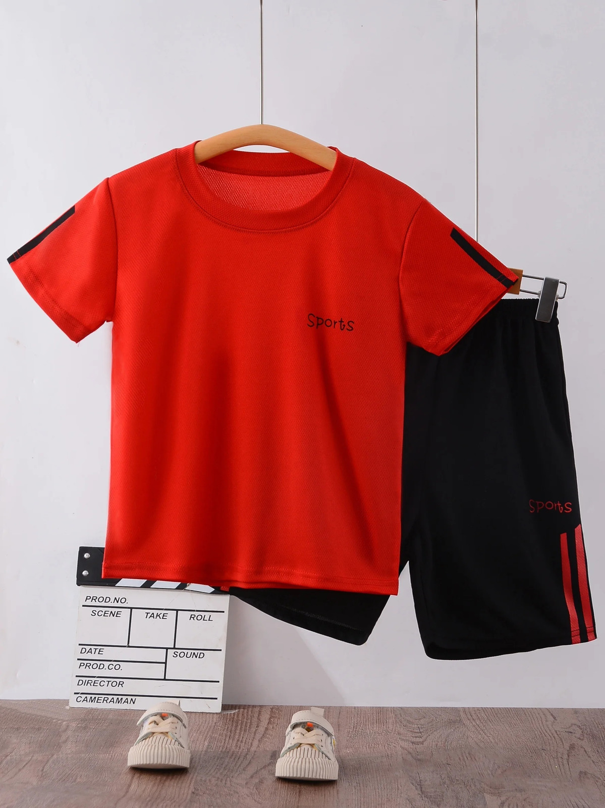 Summer Children Boy Football Clothes Set Kid Girls Breathable T-Shirts And Shorts 2pcs Suit Teenage Stripe Top Bottom Tracksuits 250219