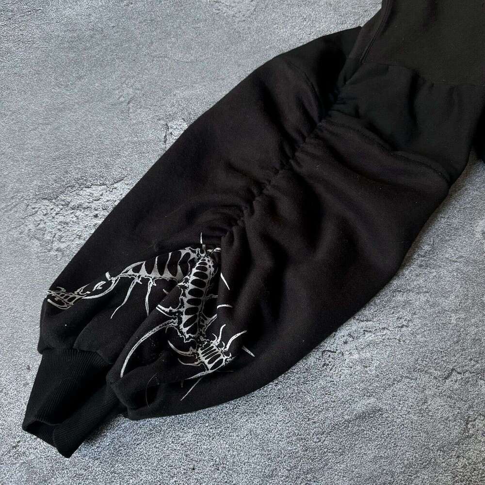 Sweatshirt printed pattern long sleeved pullover hoodie dark street trend y2k