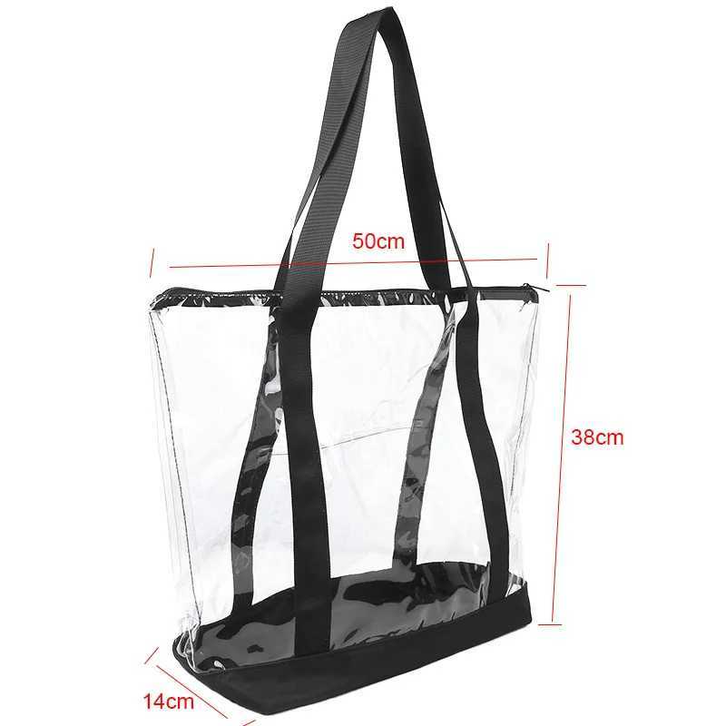 Transparent Clear Waterproof Tote Bag Pvc Tote Bag with Zipper Security Event Stadium Beach Pool Outgoing Travel Large Tote Z250219