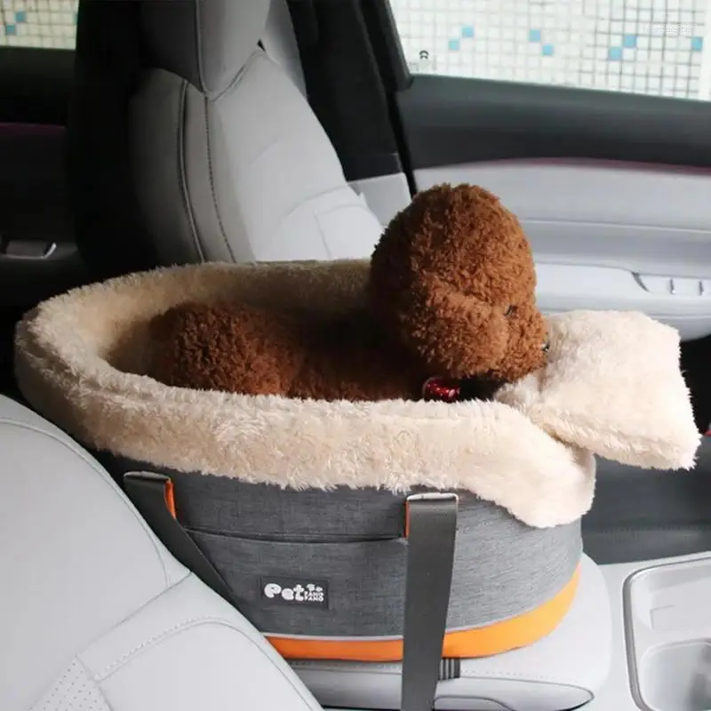 Dog Carrier Small Console Car Seat Pet Safety Cat Travel Bags With Straps Storage Pocket