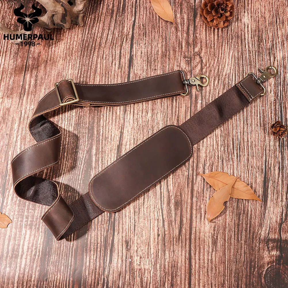 127cm Long Adjustable Genuine Leather Bag Strap for Crossbody Solid Color Messenger Shoulder Bag Strap Replacement Accessorie 250214