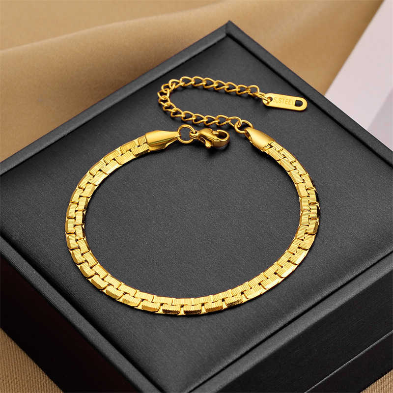 Charm Bracelets 18k rose gold titanium steel bracelet Korean version Bohemian temperament titanium steel non fading bracelet accessory H25220 4 8ZOW