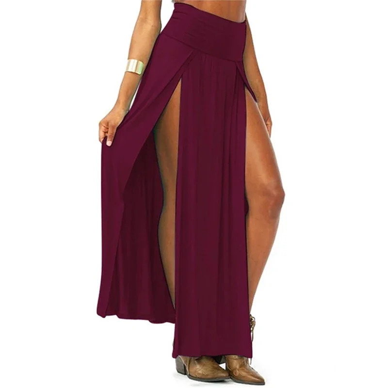 ly arrived high waisted sexy womens double seam summer solid long skirt wholesale 51 Valentines Day gifts 250220