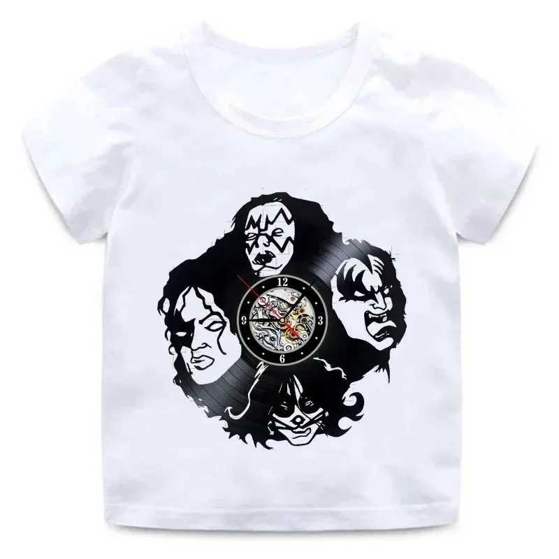 T-shirts Summer Kids T-Shirt Boys Graphic T-Shirt New Fan Kiss Rock Band Printed Kids Short Sleeve T-Shirt Kawaii Clothing H250220