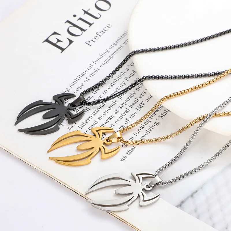 Hip Hop Spider Pendant Chain Necklaces For Men Gothic Neck Chains Punk Insect Vintage Necklace Men Streetwear GiftsXJ250219