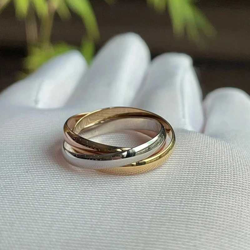Band Rings Delicacy 925 Sterling Silver Triple rings Three Colors Womens Finger Fashion Creative Nail Ring Multicolour Brand Jewelry J250217 1JHJY