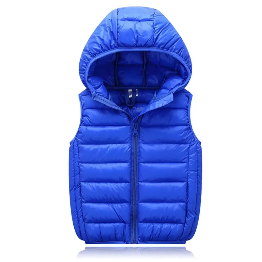 Fall Solid Waistcoat Children Outerwear Winter Coats Kids Clothes Warm Boys and Girls Hooded Vest for Age 212 Years Old 250218