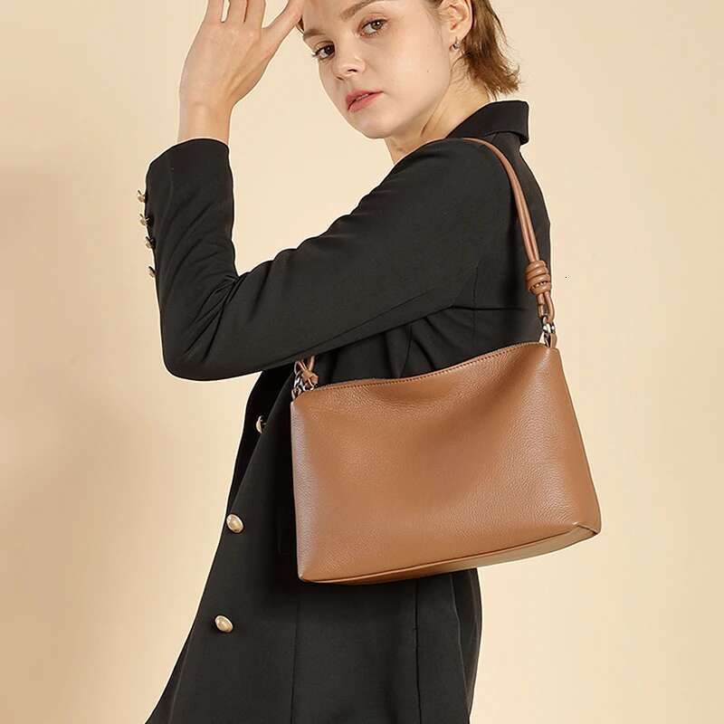 Hifashion Cowhide Genuine Leather Underarm Shoulder Bags For Women 2024 Trend Designer Large Capacity Crossbody Ladies Handbags