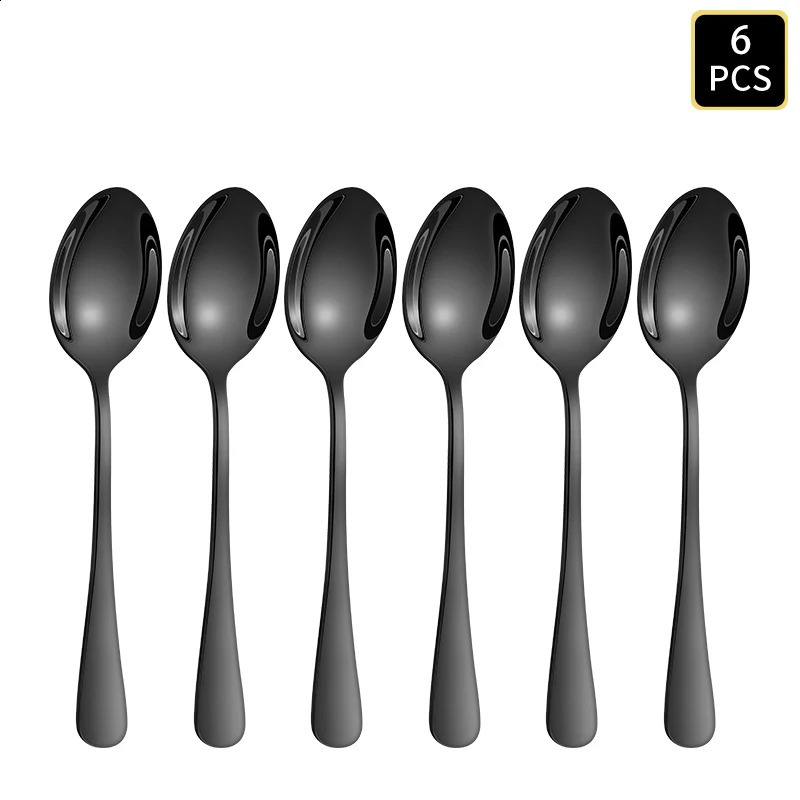 1624 pieces black stainless steel cutlery set with 1010 round handled knives forks and spoons suitable for home el use 250212