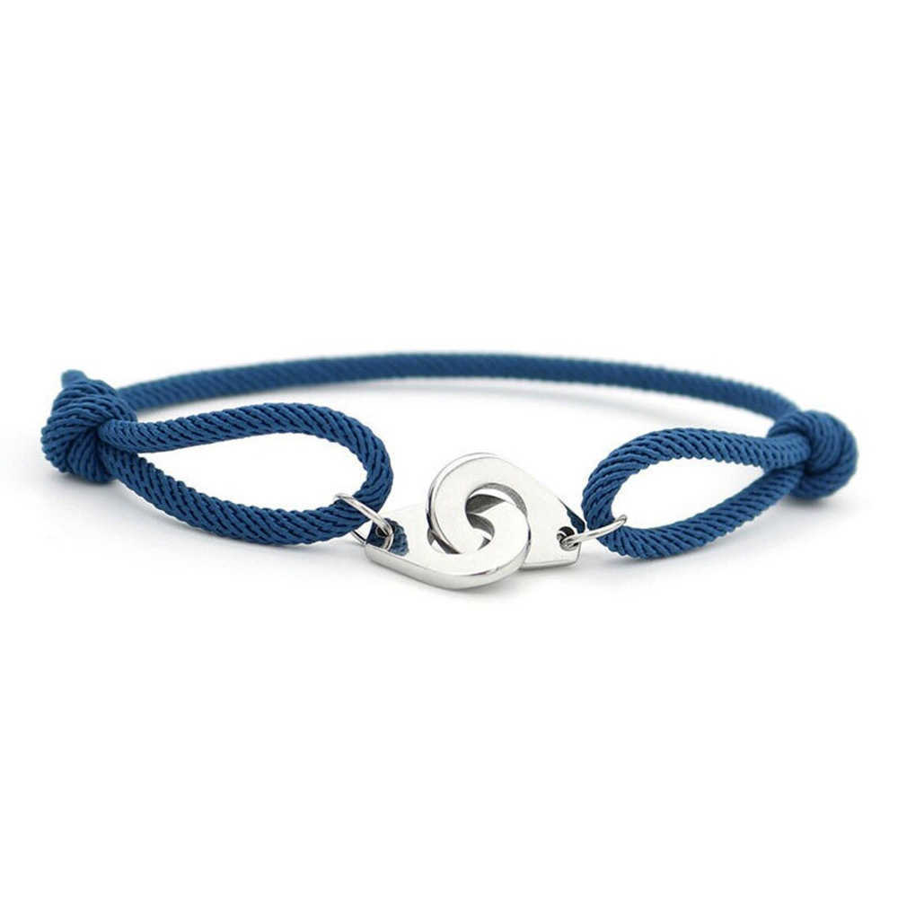 Charm Bracelets Hot selling stainless steel braided rope bracelet jewelry couple handcuffs bracelet student jewelry bracelet H25220 3 JZD4