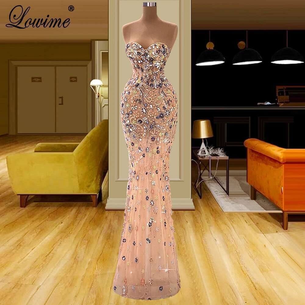 Newest Fully Handcrafted Sewing Ball Gowns Mermaid Crystals Tail Sweetheart Dresses prom