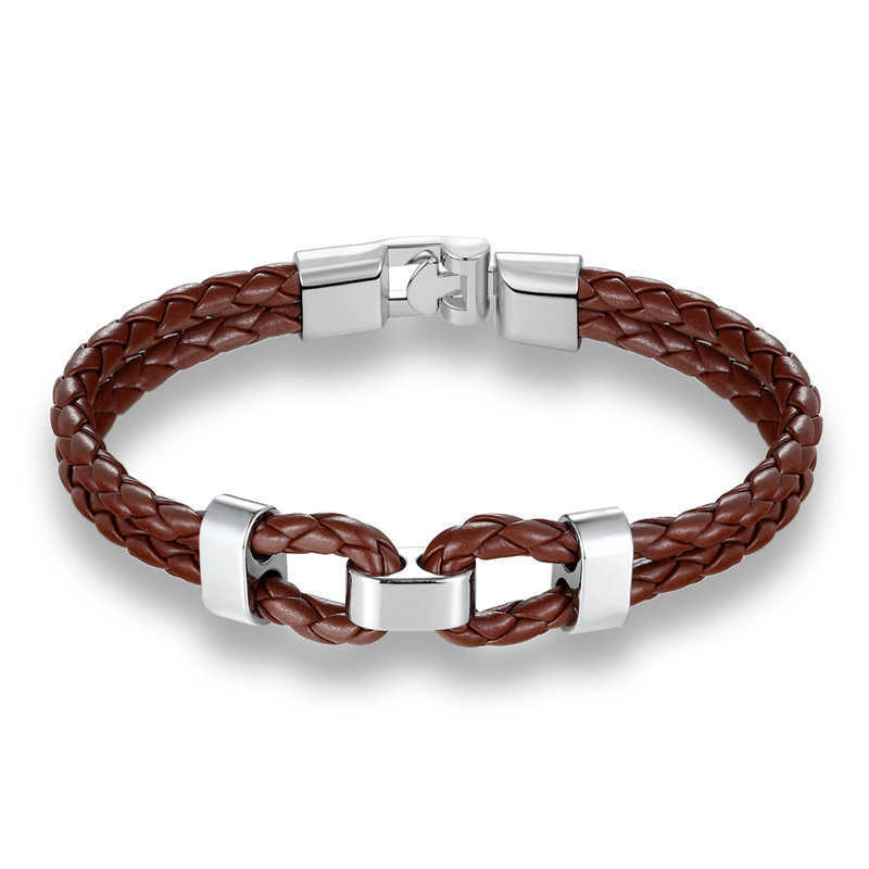 Charm Bracelets Popular woven leather rope bracelet simple leather bracelet H25220