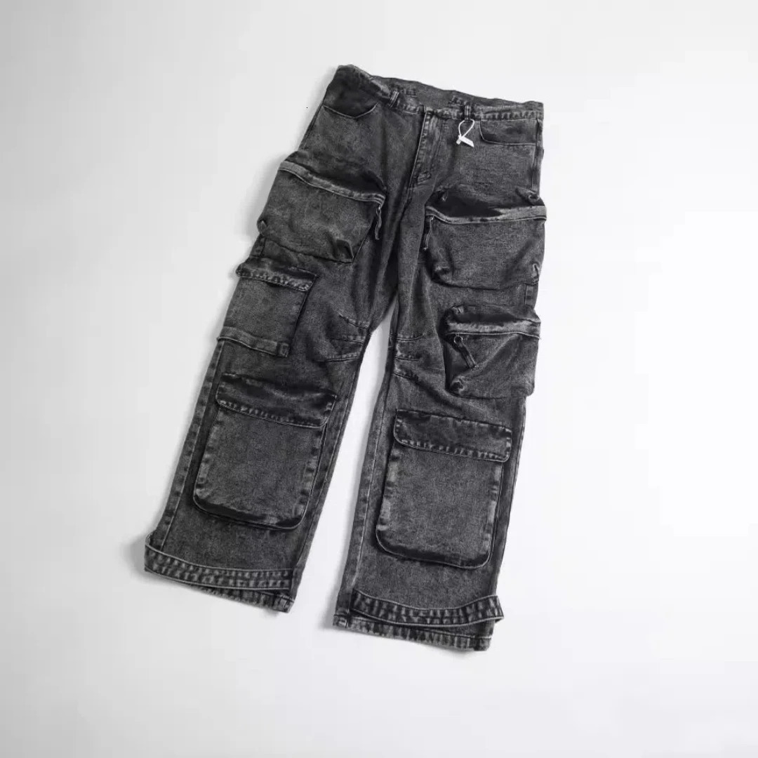 Y2k Clothes Cargo Pants Men Women Casual Loose Wide Leg Pants Multi-pocket Patchwork Trousers 250220