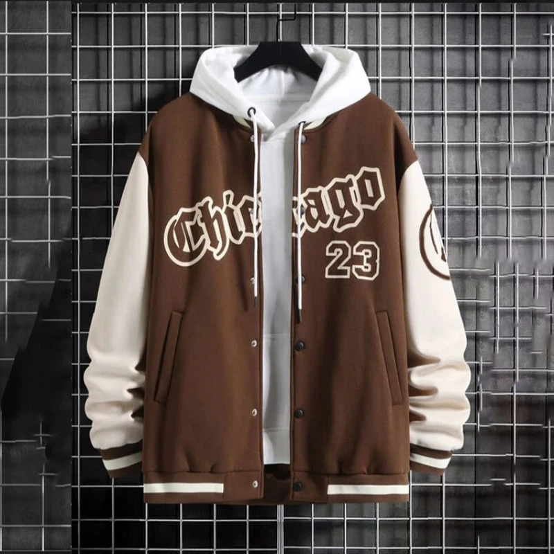 Mens Spring and Autumn Seasons Fashion American Baseball Coat Loose Casual Jackets for Men 250218
