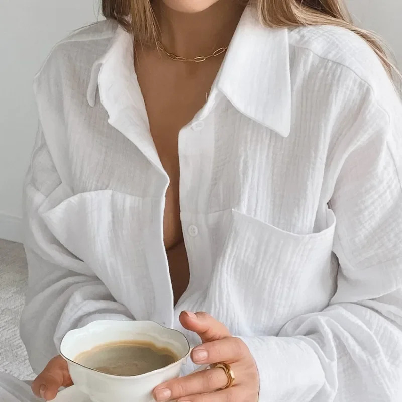 Muslin Womens Pajamas 100%Cotton Long Sleeve 2 Piece Sets Nightwear Female Casual Trouser Suits Spring Sleepwear Home Suit 250219