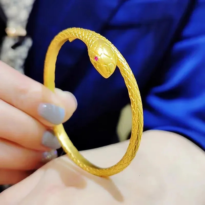 Snake Hand Bracelet Vietnam Sand Gold Antique Egyptian Style Womens Open Bronze Gold Plated Simulation Gold Jewelry 250220