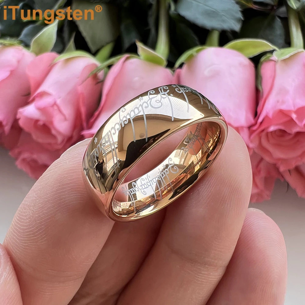 iTungsten 6mm 8mm Fashion Tungsten Carbide Ring for Men Women Engagement Wedding Band Trendy Jewelry Laser Engraved Comfort Fit 250218