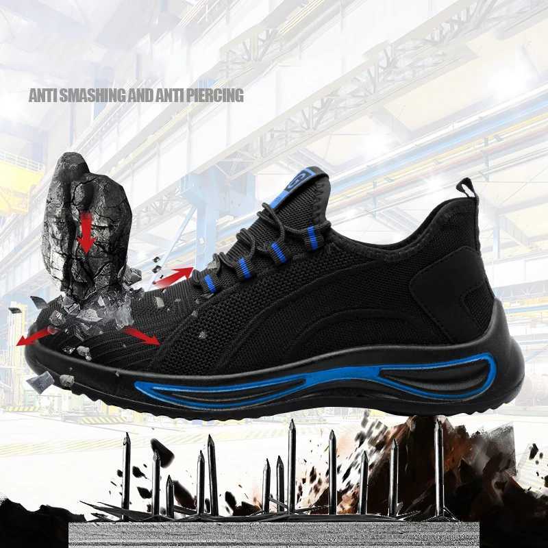 Outdoor Work Sneakers for Men Safety Protective Shoes Working Safe Industrial Puncture-Proof Anti-smash Steel Toe Shoes Z250225
