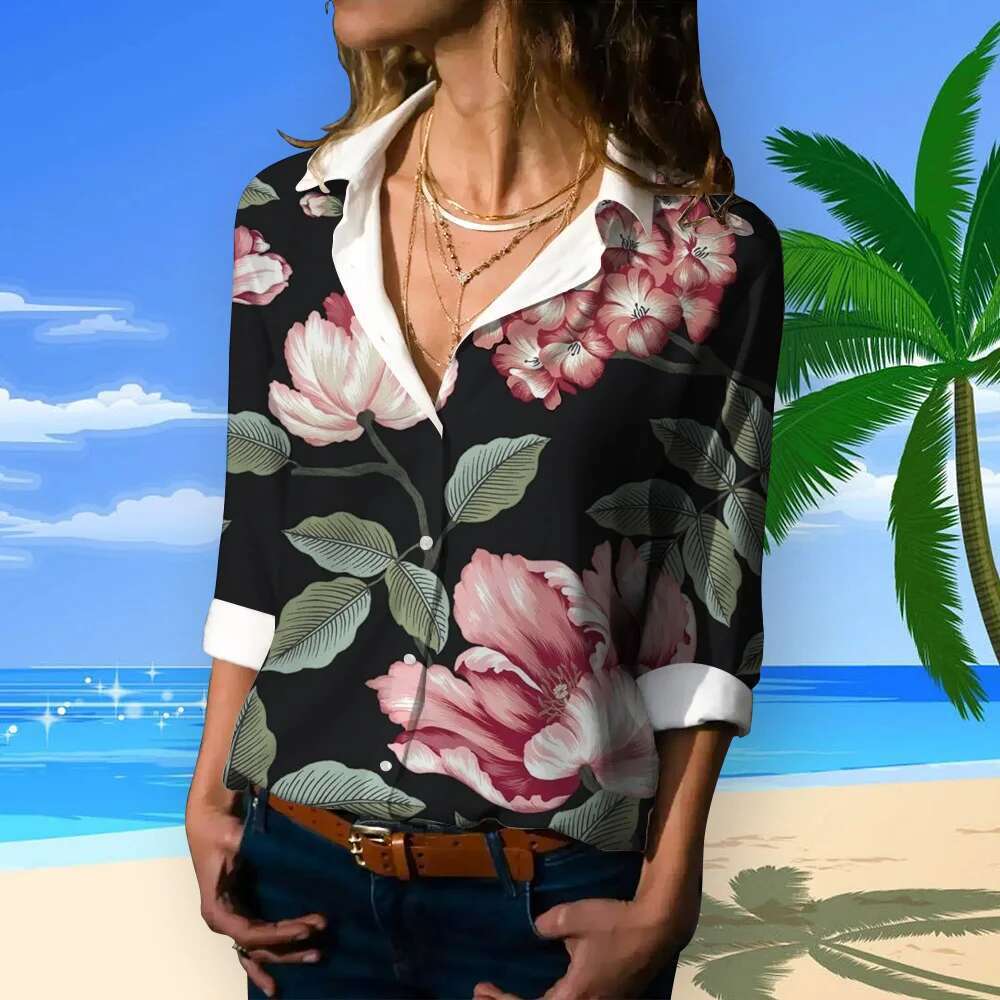 2024 Summer Autumn Ral Button Long Sleeve Shirts Fashion Basic Shirt Female Clothing Elegant And Youth Woman Blouses