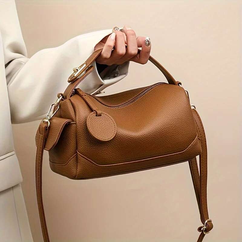 Women's Bags Fashion PU Leather Top Carrying Handbags Multi Pocket Design Multifunctional Crossbody Tote Bag
