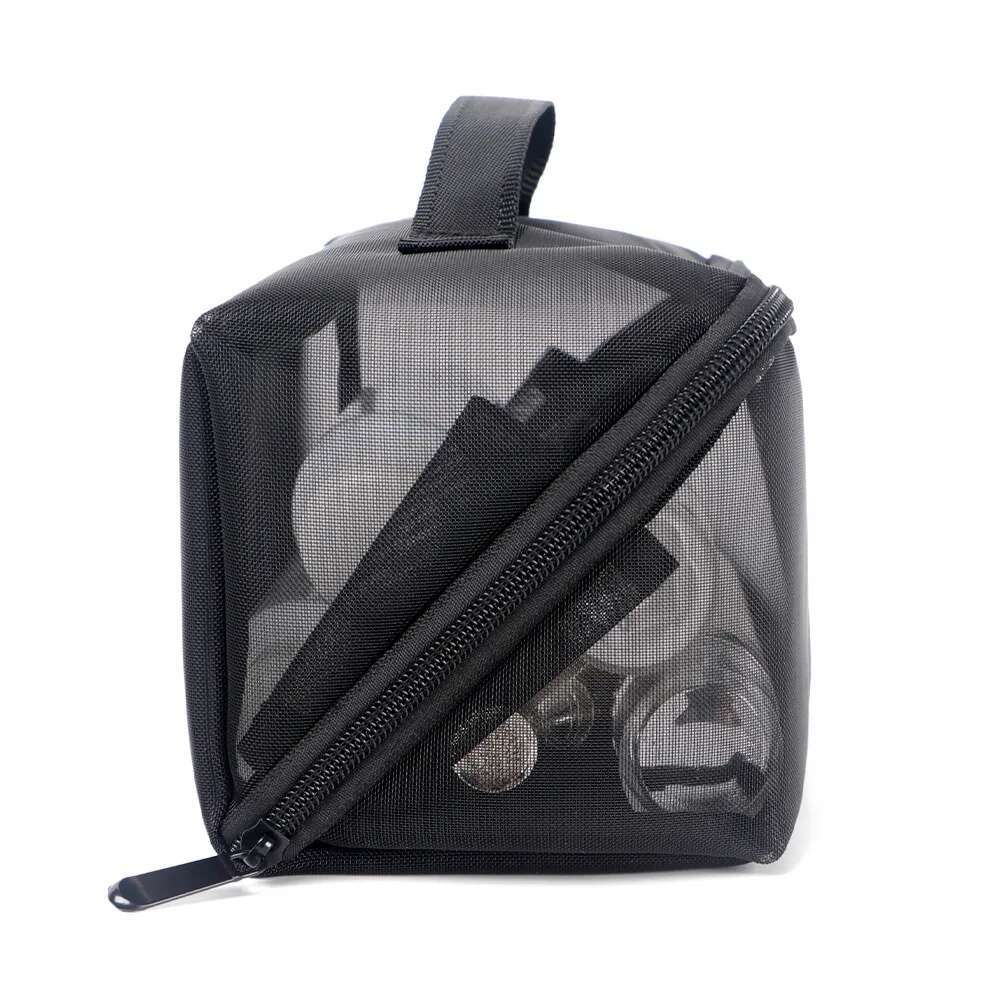 Portable Black Hand-held Makeup Travel Mesh Women's Wash Cosmetic Fiess Pocket Bath Storage Bag swissmilitary