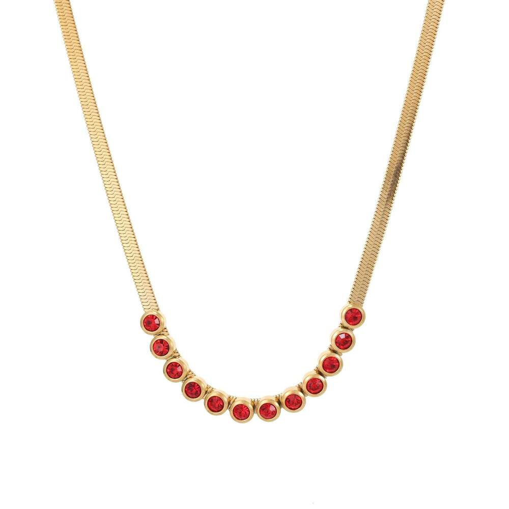 Fashionable titanium personalized and niche design, collarbone chain, stainless steel flat snake chain necklace, jewelry