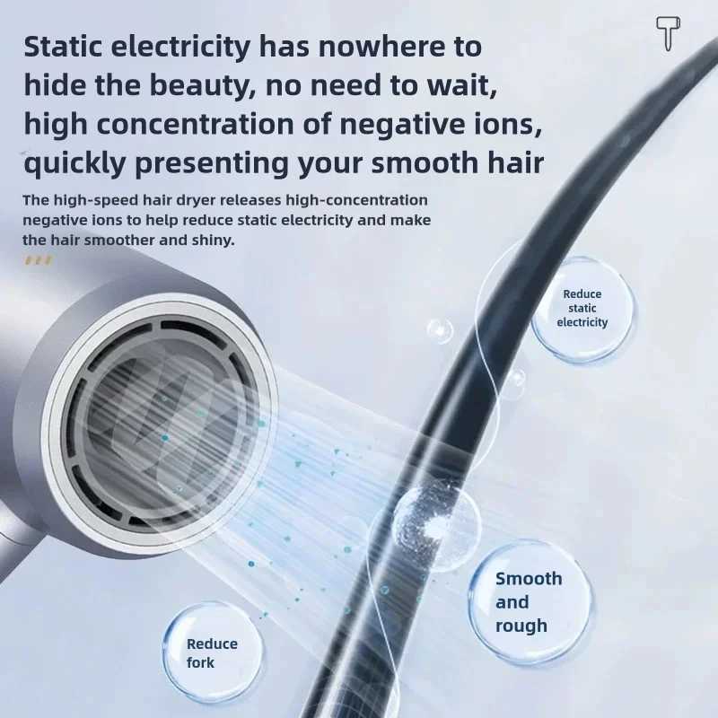 New Professional Leafless Hair Dryer Multifunction Salon Style Tool With Flyaway Attachment Negative Ionic Premium Hair Dryers W250220
