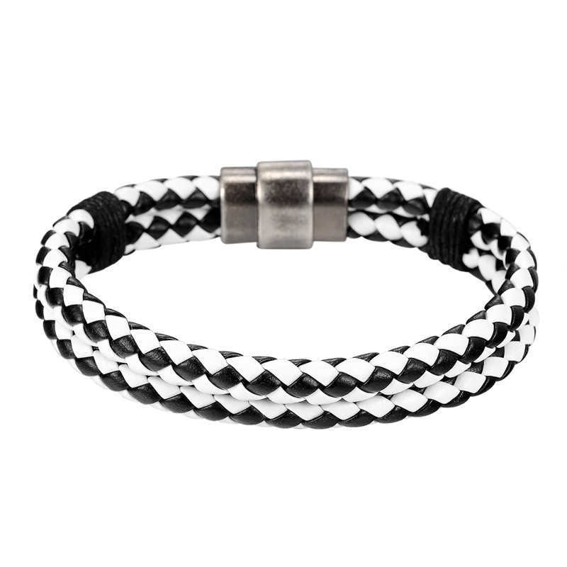 Charm Bracelets Popular minimalist leather wristband with personalized two circle double layered bracelet mens sizes are available H25220
