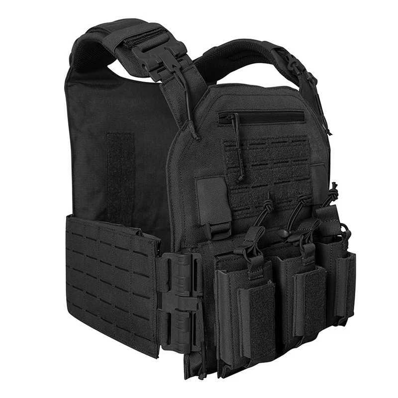 Wear-resistant quick-release laser-cut molle system outdoor hunting training tactical vest made of nylon materialXJ250219