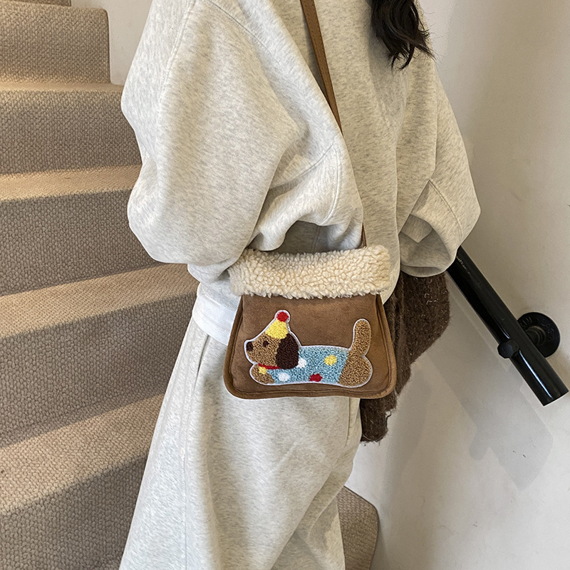Mao collar small square 2025 new popular versatile handbag women's shoulder cute sausage dog crossbody bag #swissmilitary