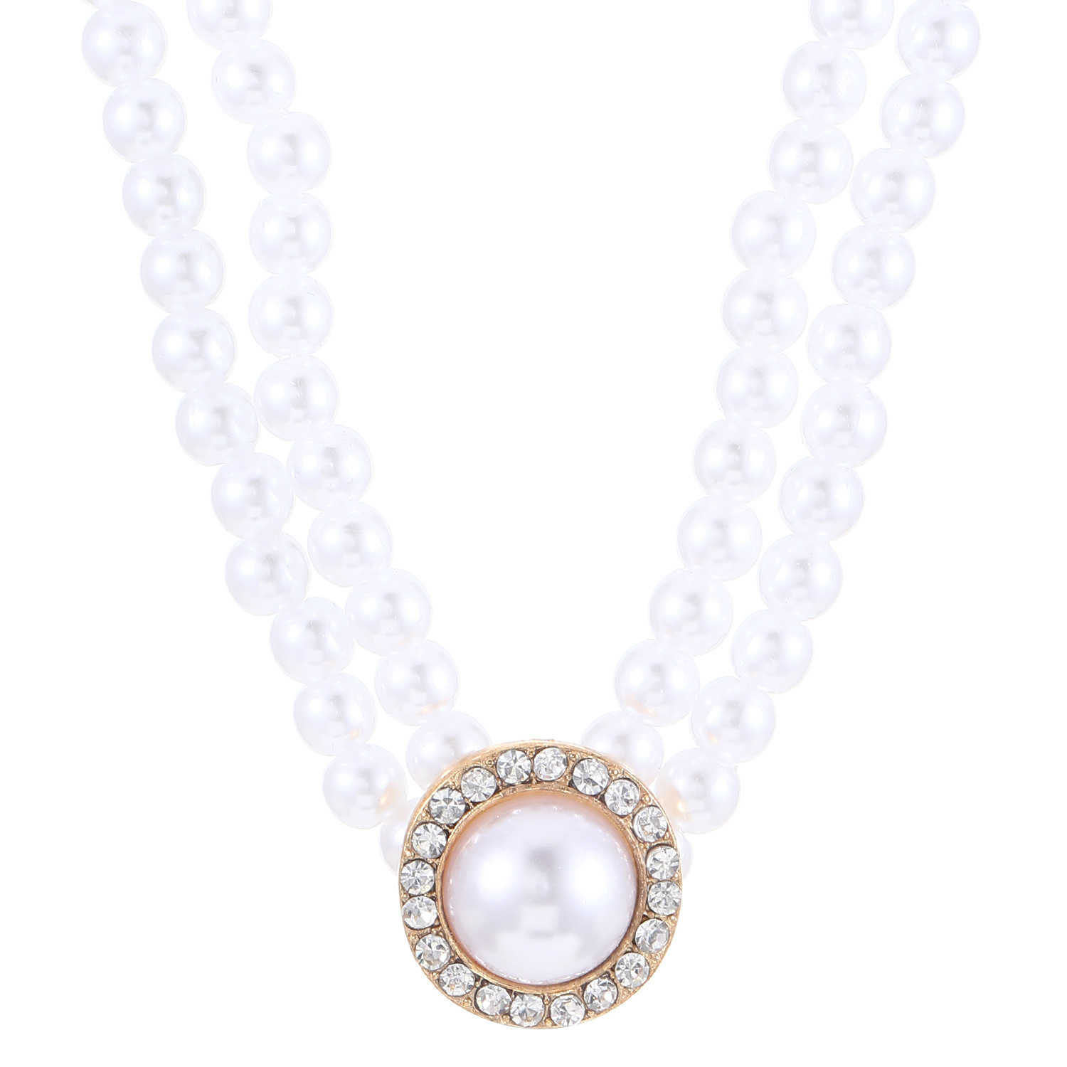 Pendant Necklaces New pearl jewelry set for womens fashion palace style multi-layer pearl necklace bracelet set H25219