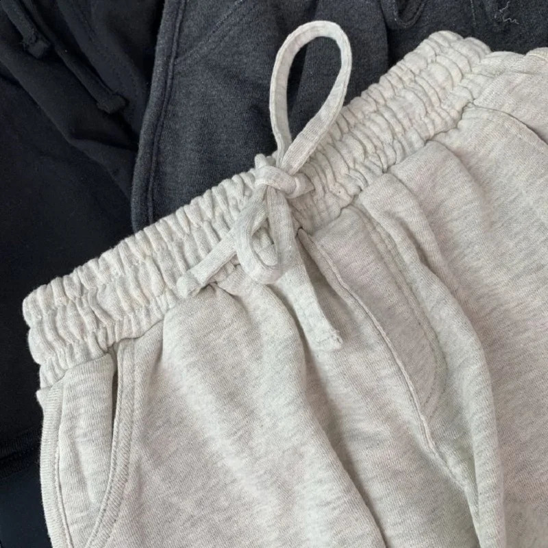 Summer Gray Shorts Women Fashion Ladies Elastic Waists Short Pants Casual Cotton Shorts Black Home Shorts For Female S-3XL 250217