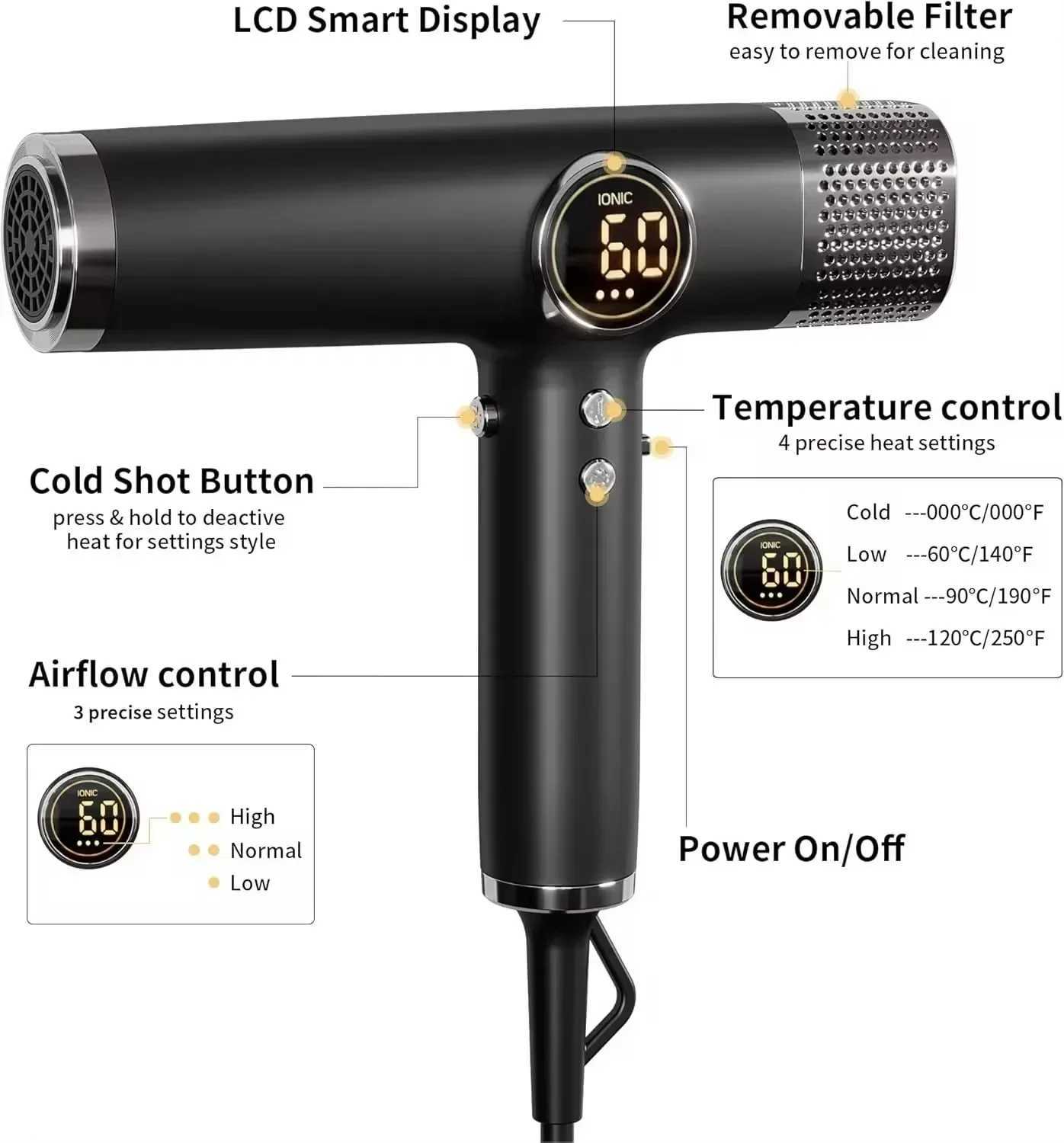 Professional 800W High Powerful Brushless Salon/Barber Hair Blower Dryer Negative Ion Hair Dryer Styling Tools High Speed W250220