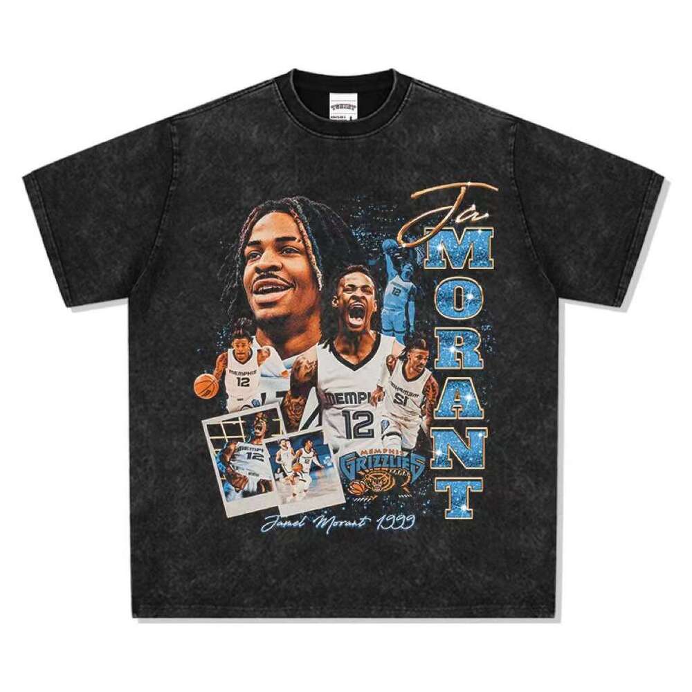 Printed American high street short sleeved T-shirt for men, washed loose cotton