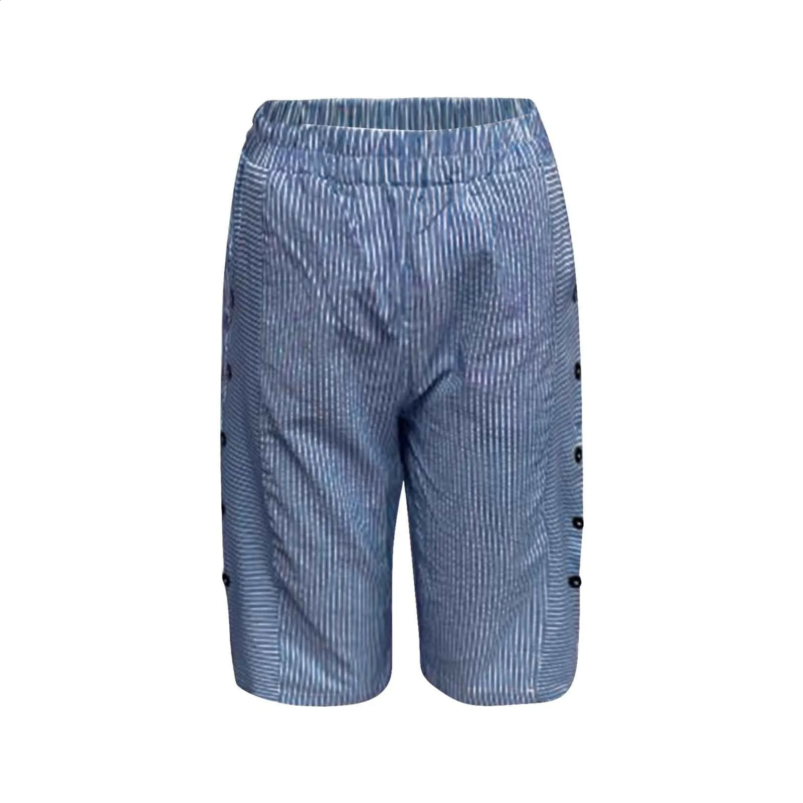 Striped Printed Versatile Shorts Button Thin Streetwear Summer Casual Trousers For Fine Woman Beach Comfy Shorts Ropa Para Mujer 250217