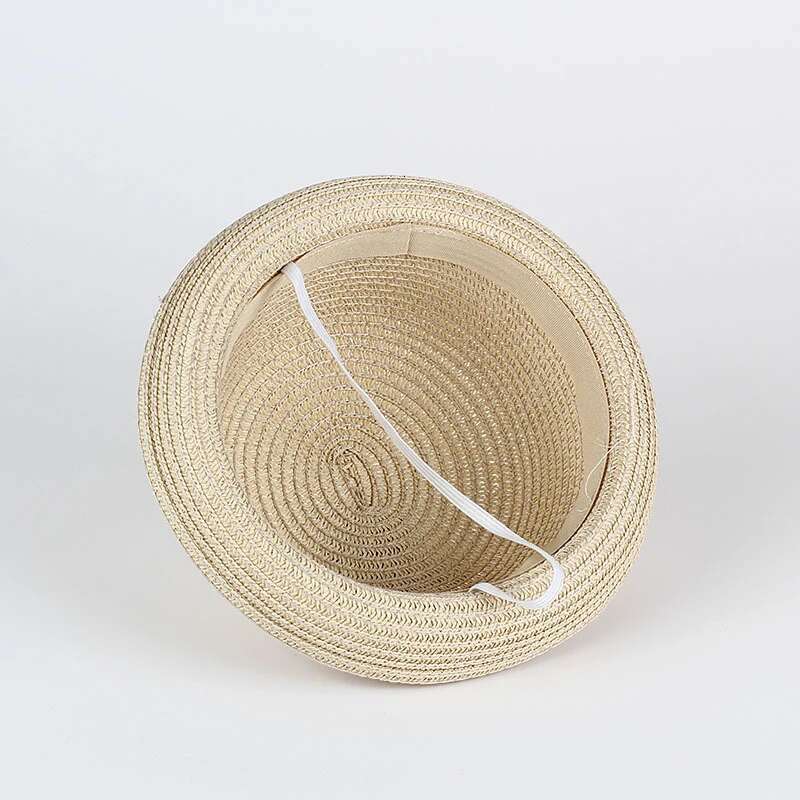 Ddmyshoesvip Wholesale Baby Straw Hat Solid Color Kids Character Decoration Infant Sun Hats Girl Boys Bucket Cap Children Beach Panama Caps