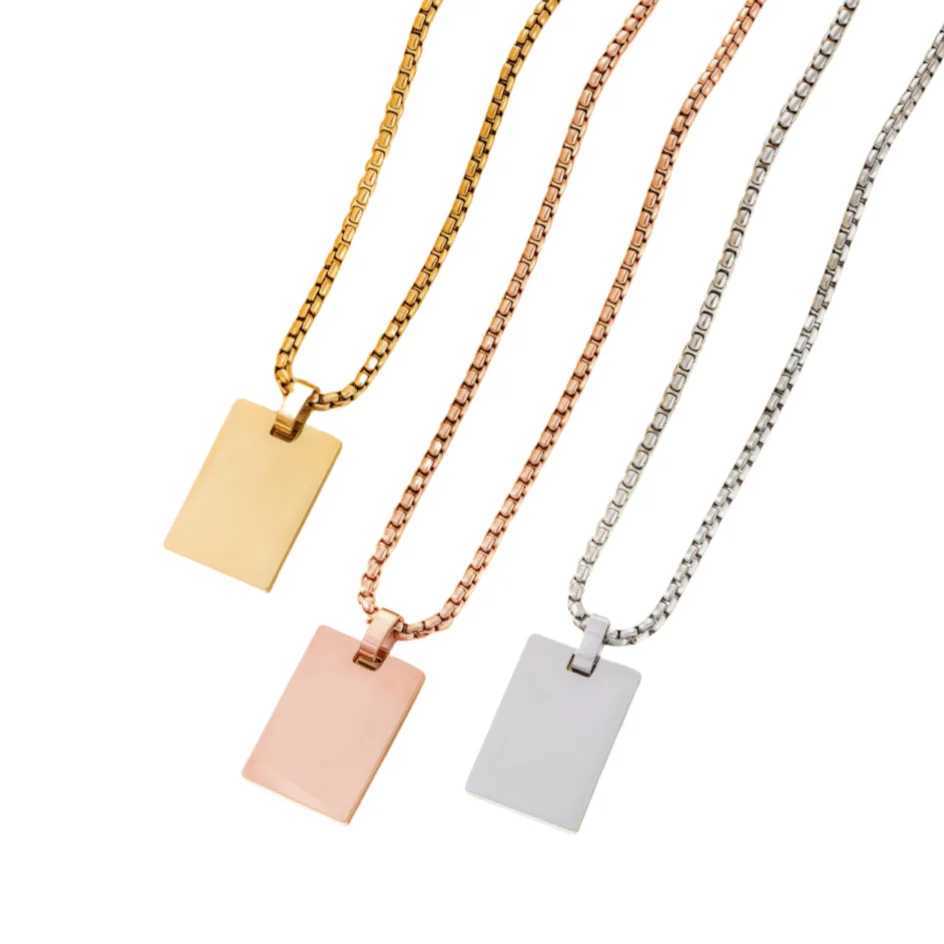 10Pcs Fashion Female square Pendants dropshipping Gold Black Color Crystal Pendant Necklace Jewelry For Men/Women WholesaleXJ250219