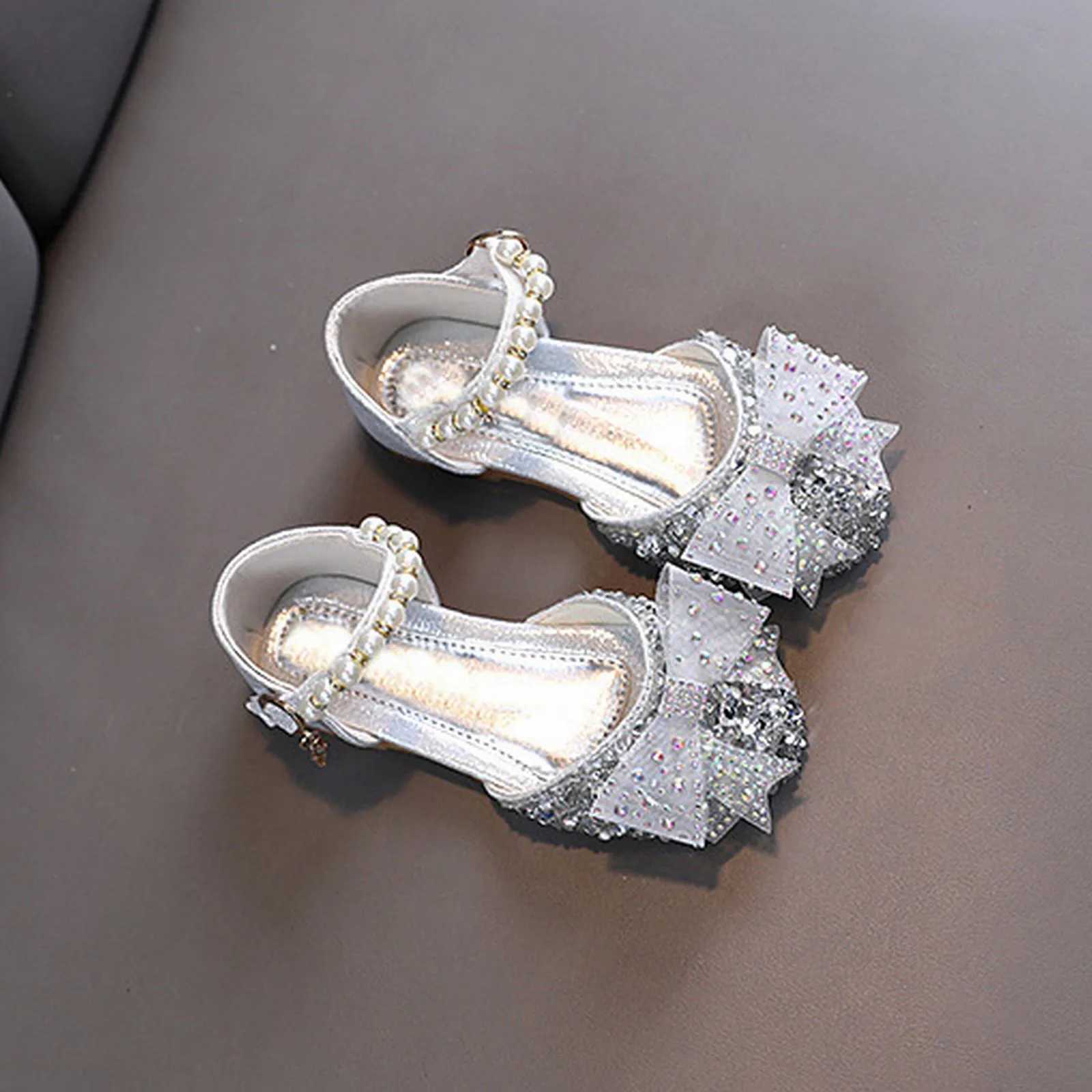 Toddler Girls Dress Shoes For Girls Princess Shoes Low Heels Toddler Soft Sole Kids Fashion Glitter Shoes For Wedding Party X250220