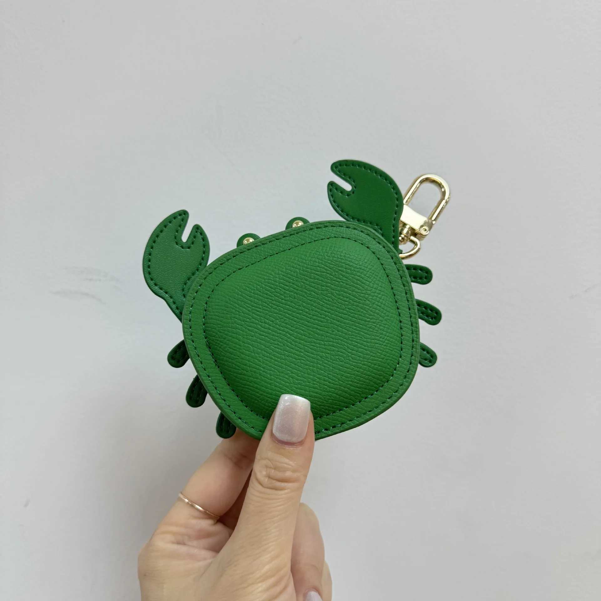 Keychains Lanyards Wallets Crab Coin Wallet Microfiber Leather Mini Wallet Makeup Earphone Storage Bag Bag Hanging Pendant Handbag Charm Accessories J