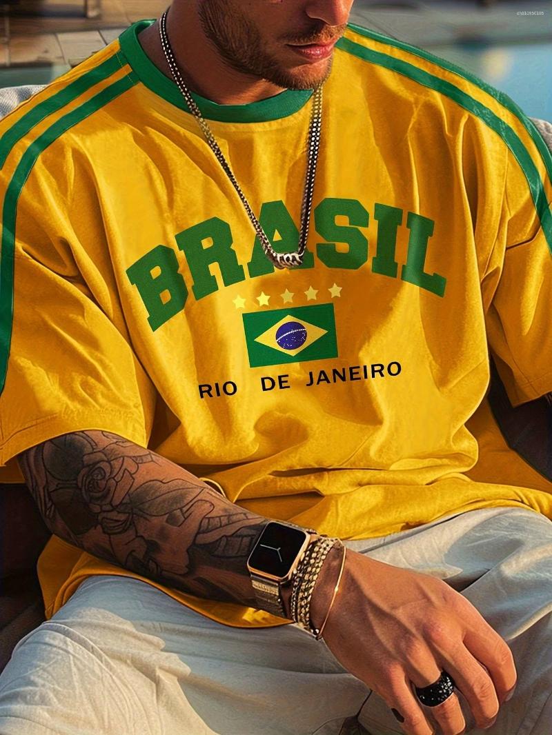 Men's T Shirts Brazilian Style Casual Short Sleeve T-Shirt 3D Printed Crew Neck Pullover For Summer Outdoor Activities And Daily Wear