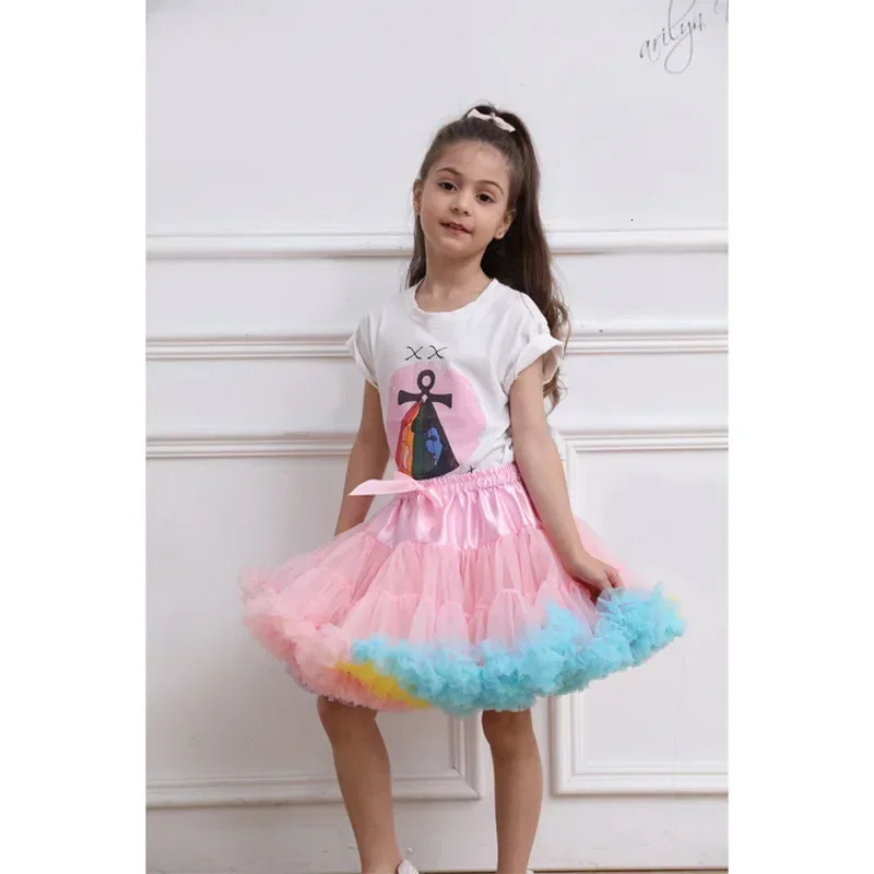 Girls Tulle Skirt Baby Children Clothes Tutu Pettiskirt Skirt Kids Clothes Princess Skirts Skirt For Girls Clothing 2-15 Years 250220