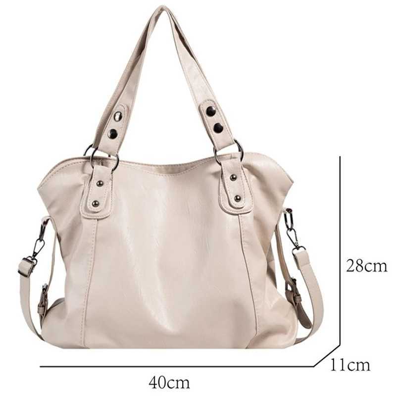 Large black shoulder bag large capacity shopping bag solid color zipper leather cross body bag womens travel handbag Y250218