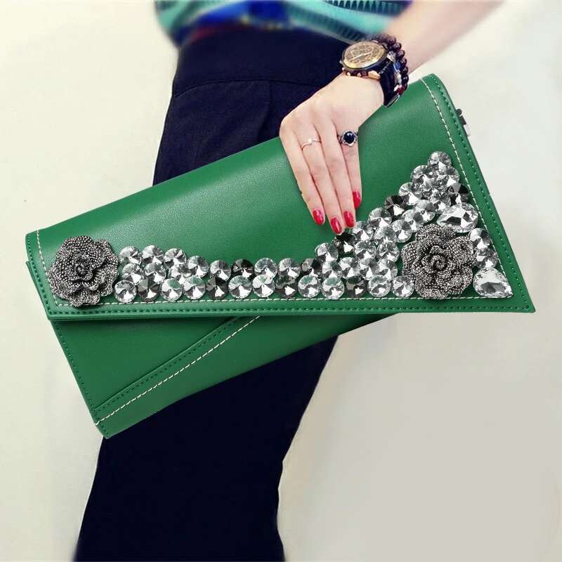Fashion Dia Leather Handbag Women Clutch 2024 New Ladies Dress Banquet Female Casual Chain Shoulder Bags Digging Bag