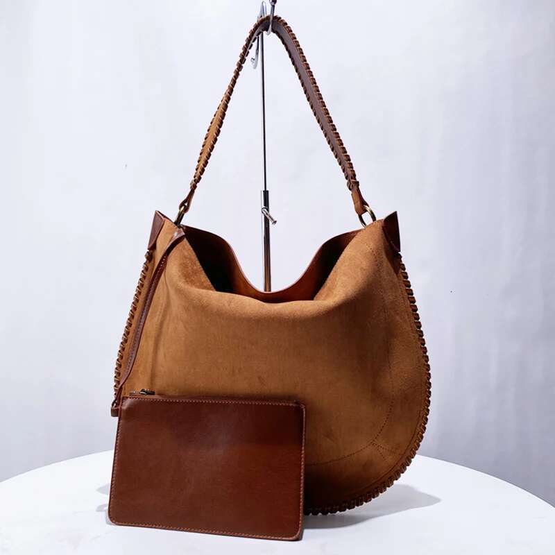 Faux Suede Weave Saddle Bags For Women Designer Handbags And Purses 2024 New In Vintage Frosted Large Capacity Shoulder