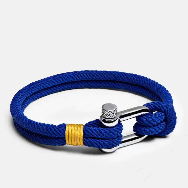 Charm Bracelets Ukrainian flag bracelet womens jewelry stainless steel U-shaped horseshoe buckle boat anchor bracelet H25220