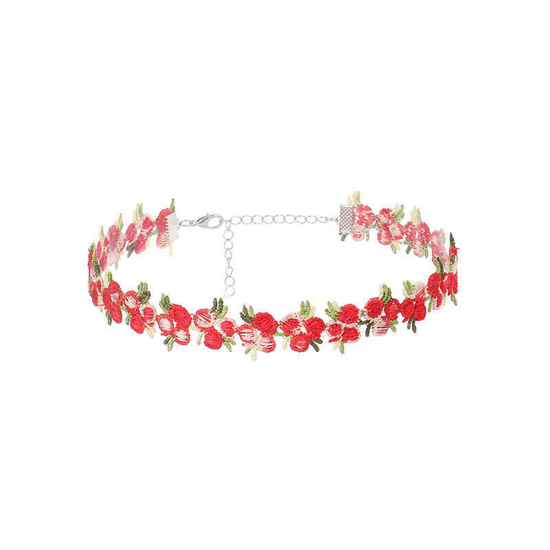 Pendant Necklaces Lace Sen neck strap Necklace ins super fairy temperament flower Collar Choker short collarbone neck chain female H25219