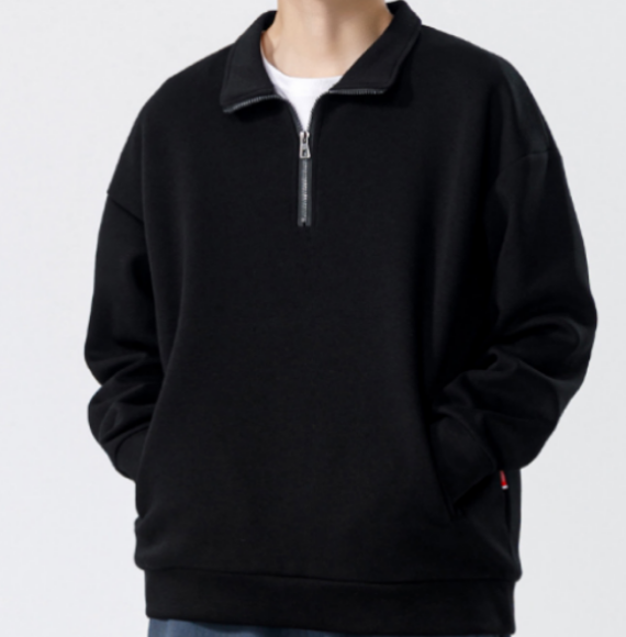 158 Round Neck Sweatshirt for Men Spring and Autumn Style Loose Solid Color